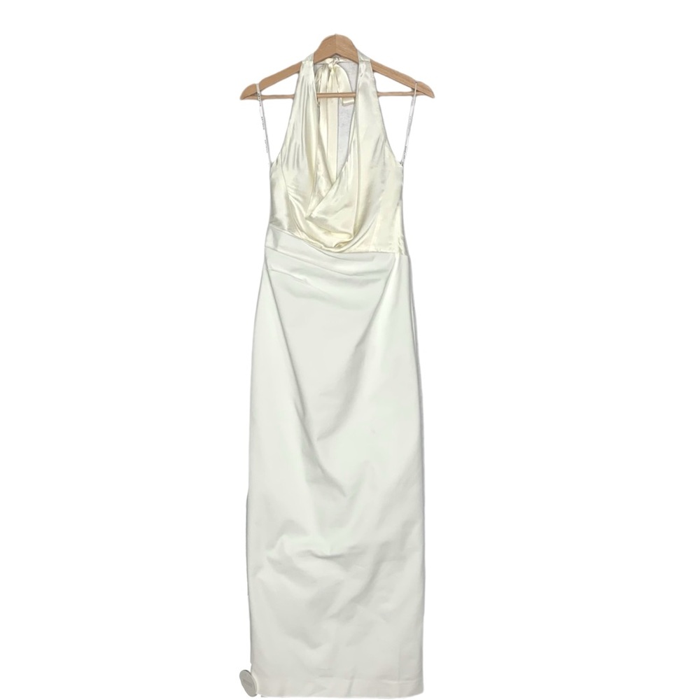 SHONA JOY Dillon Cowl Neck Maxi Dress in Seabreeze White Size 4 - Picture 9 of 16